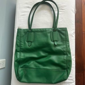 Ralph Lauren green leather tote bag!
